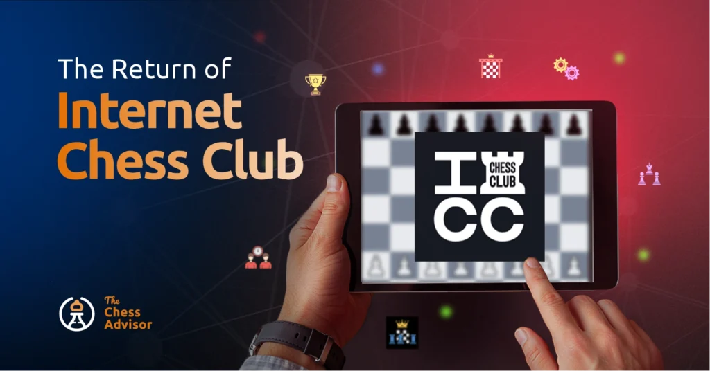 Internet Chess Club being operated in a tablet