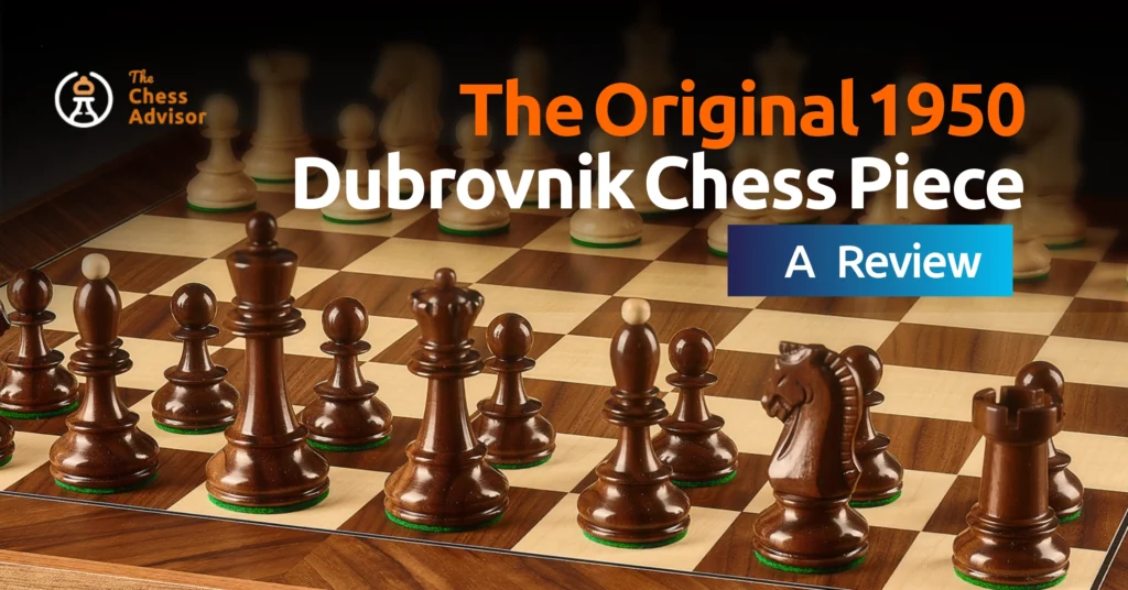 Graphic showing the 1950 Dubrovnik Chess Piece