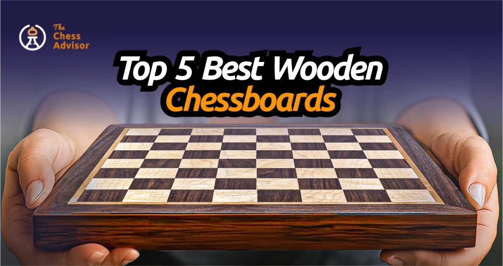 Hands holding up a wooden chessboard