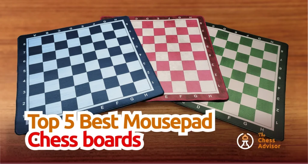 The mousepad chess boards of blue red and green colorations