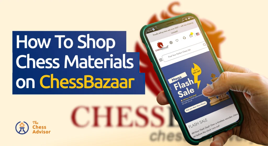 Chessbazaar web interface on a mobile device