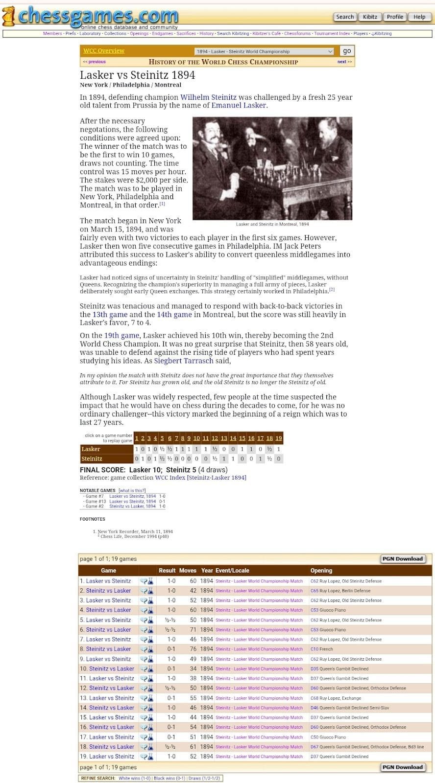 How To Use The Chessgames.com website - The Chess Advisor