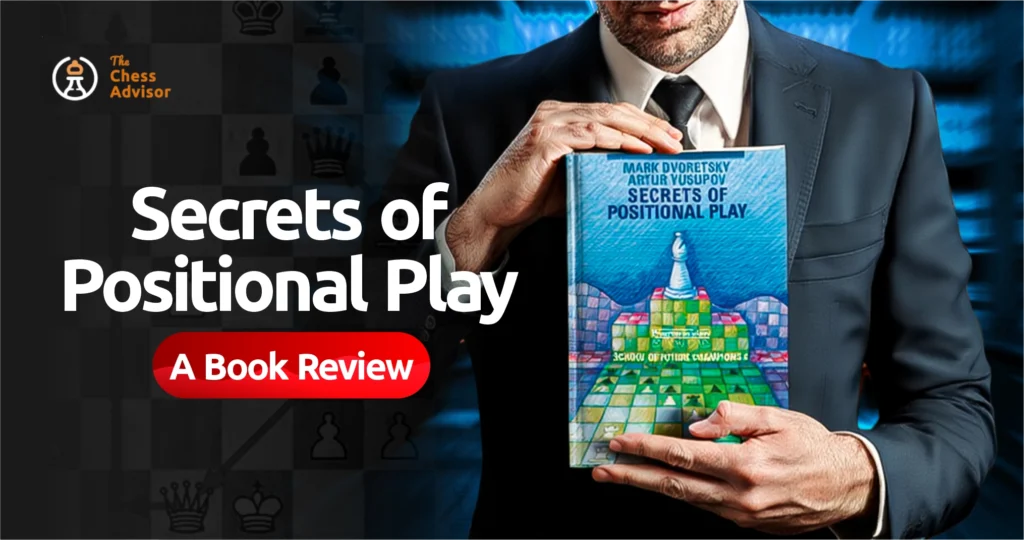 A faceless man holding the book Secrets of Positional Play by Mark Dvoretsky